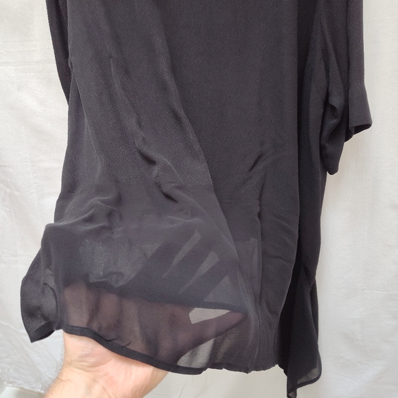 NWT Dressori Toni T Plus Top black silk asymmetric tunic crepe new lagenlook 3X - Picture 8 of 10